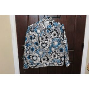 DRAPER'S AND DAMOND'S LADIES BLUE SUNFLOWER JACKET SIZE S